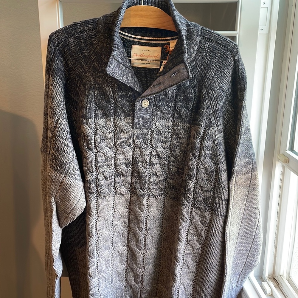 Weatherproof Vintage cabled polo sweater XXL NWT